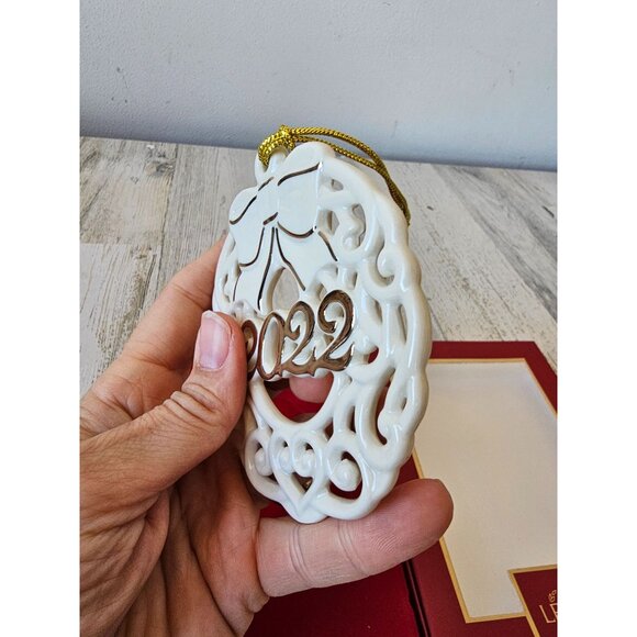 Lenox 2022 year to remember wreath ornament porcelain new 893691 Xmas tree - Picture 4 of 8